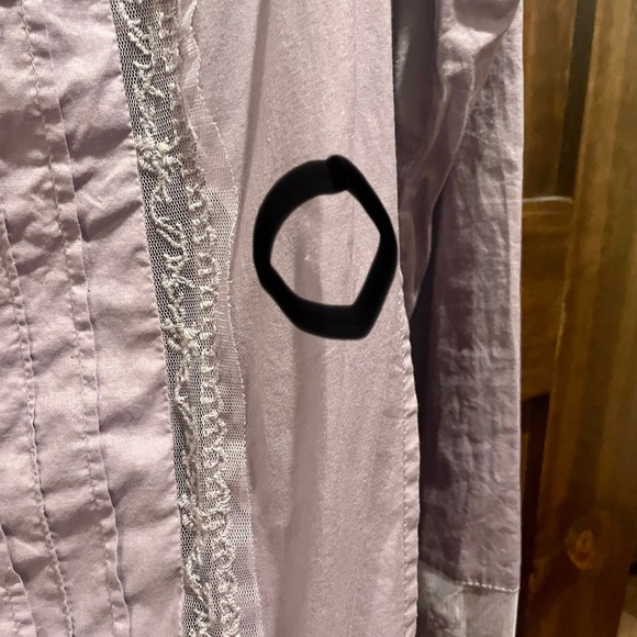 Feminine lilac La Redoute French design i10 Lace,small buttons,peplum drawstring - Picture 8 of 9